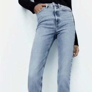 Zara Split Hem Slim Flare Jeans